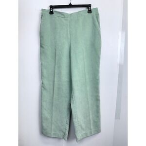 Alfred Dunner Corduroy Pants Women's 14 Green Classic Pull On Stretch‎ Pockets